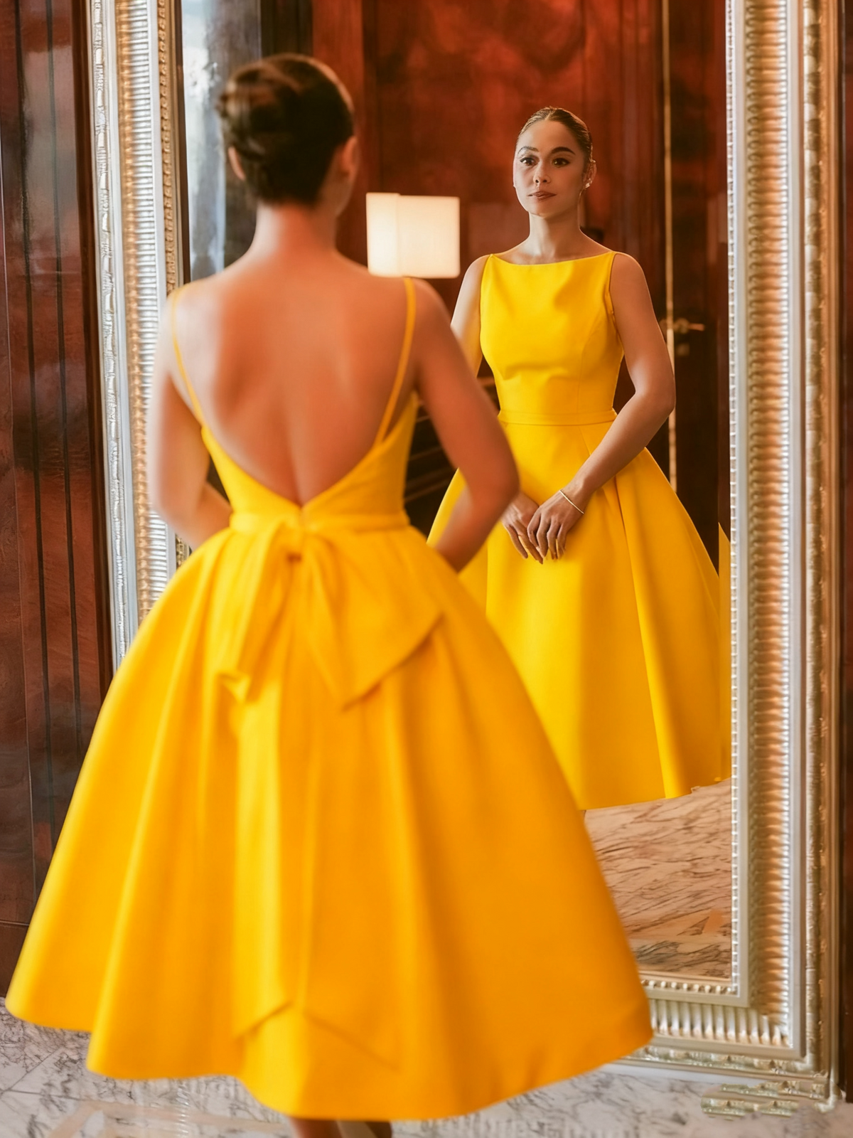 Simple White Backless Wedding Dress Evening Party Dress fg7036 - View 3 | VelvetHem