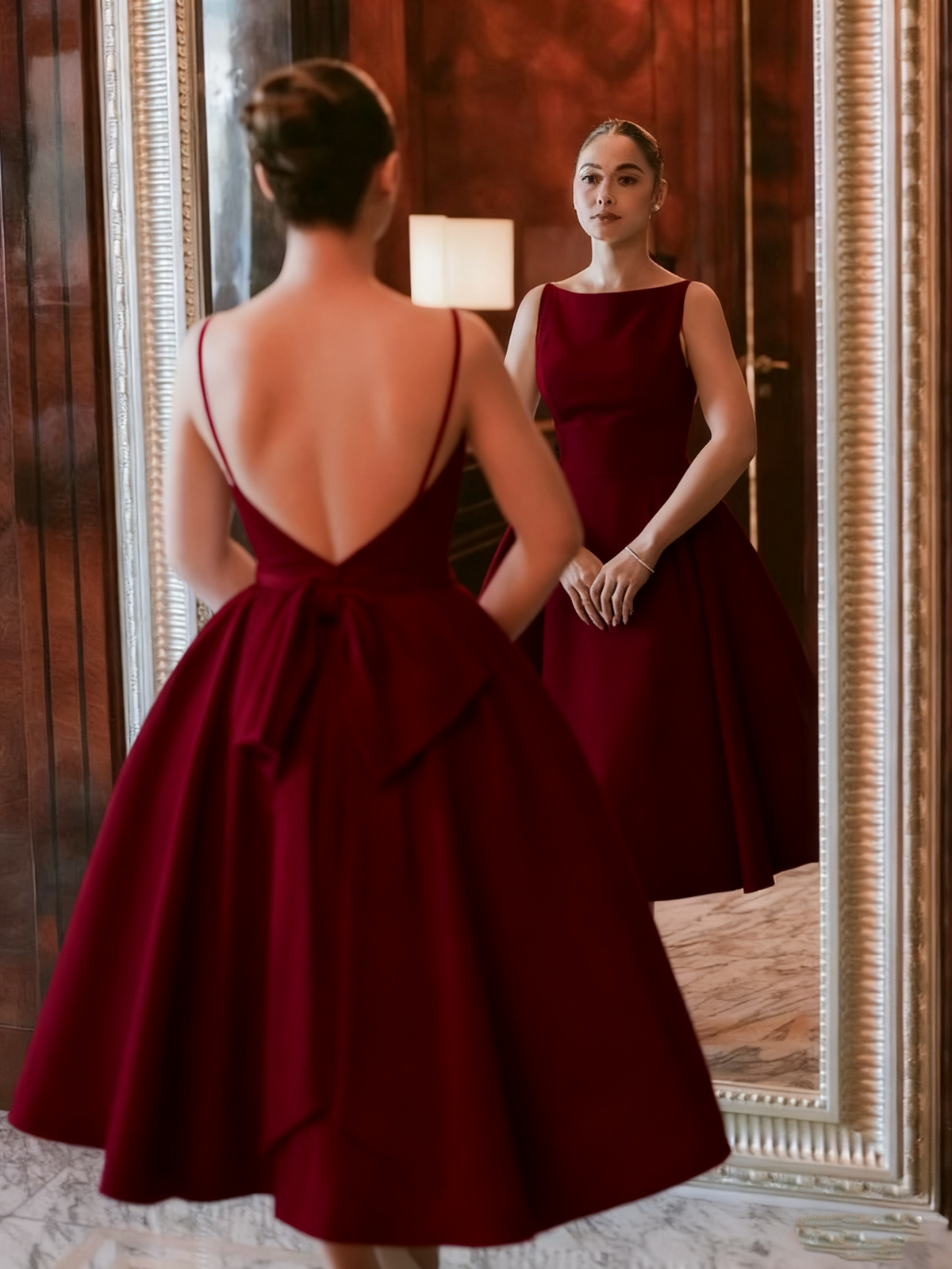 Simple White Backless Wedding Dress Evening Party Dress fg7036 - View 6 | VelvetHem