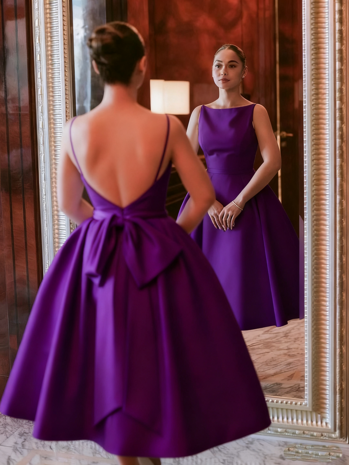 Simple White Backless Wedding Dress Evening Party Dress fg7036 - View 7 | VelvetHem