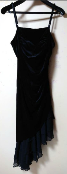 Black Velvet Tiered Cocktail Dress Prom Party Gowns Formal Dresses(Jacket not included) fg7231 - View 5 | VelvetHem