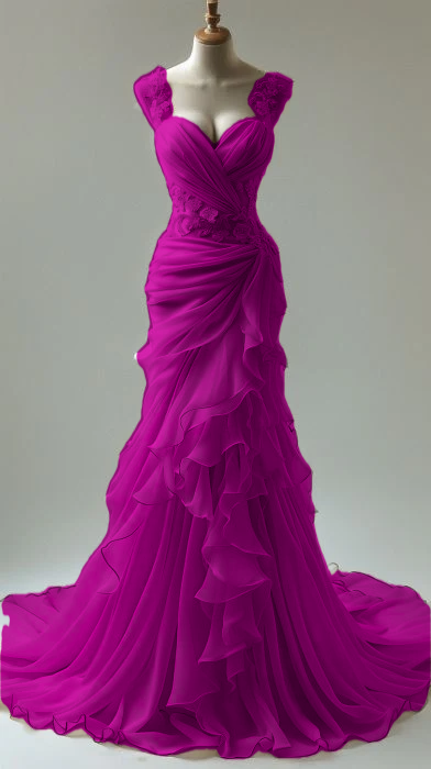 Elegant Sweetheart Mermaid Lace Appliques Party Dress Long Prom Dresses fg7301 - View 5 | VelvetHem