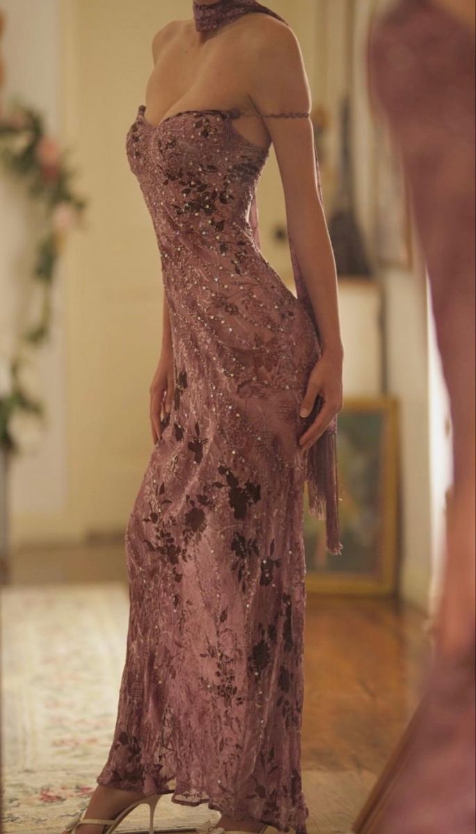 Vintage Prom Dress, Elegant Off Shoulder Evening Dress fg7335 - View 3 | VelvetHem