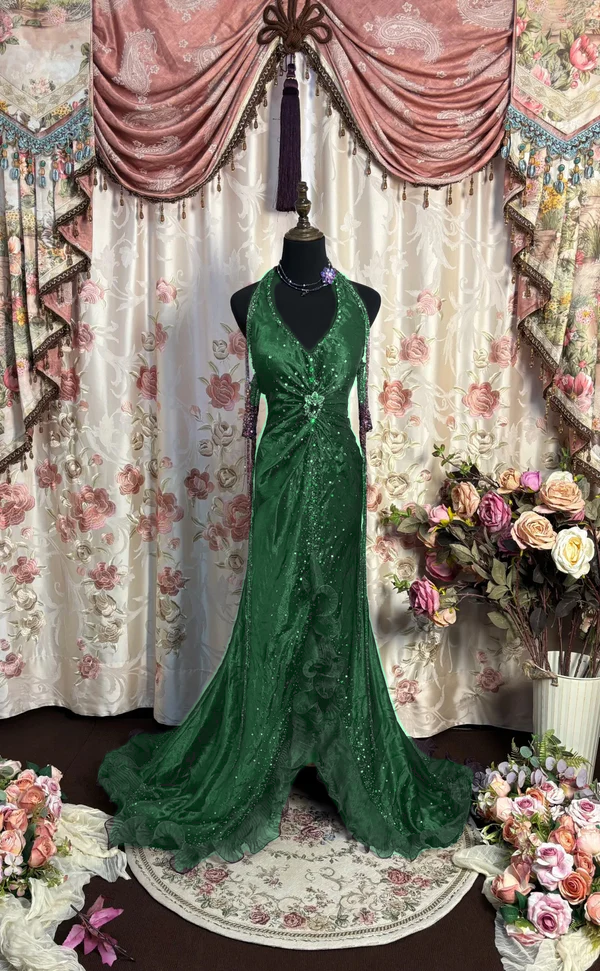 Grape Halter Prom Dresses Long Evening Party Dress fg7348 - View 5 | VelvetHem