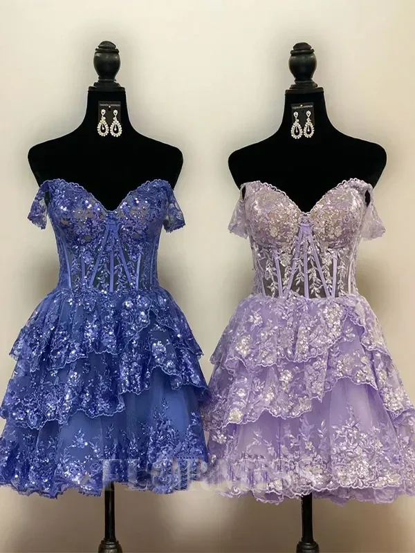 Gorgeous Off-Shoulder Strapless A-line Short Mini Homecoming Dress