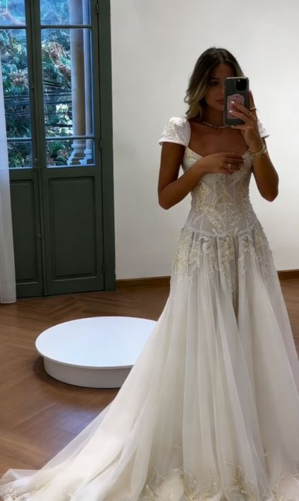 V Neck Tulle Beaded Prom Dress Classy Evening Dress Birthday Gown - View 10 | VelvetHem