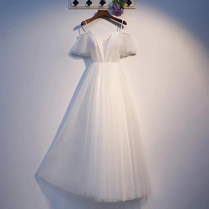 White tulle short homecoming dress s97 by simplepromdress