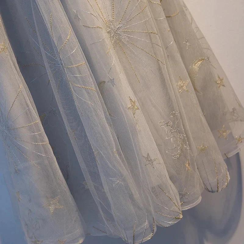 Cute gray tulle short homecoming dress s96 (ZD12610)