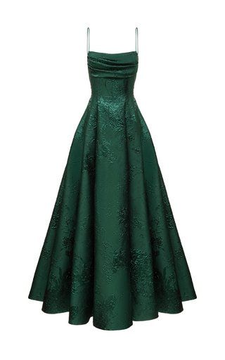 Emerald Green Spaghetti Straps Prom Dress A-line Evening Dress - VelvetHem