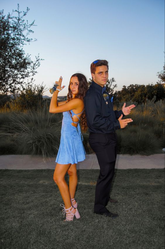 Cute A-line Blue Short Homecoming Dress,Party Dress Y1600 - VelvetHem