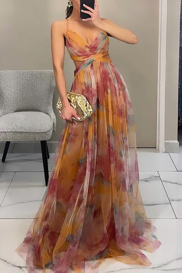 Paty Elegant Maxi Dress in an Elegant Floral Print for Women