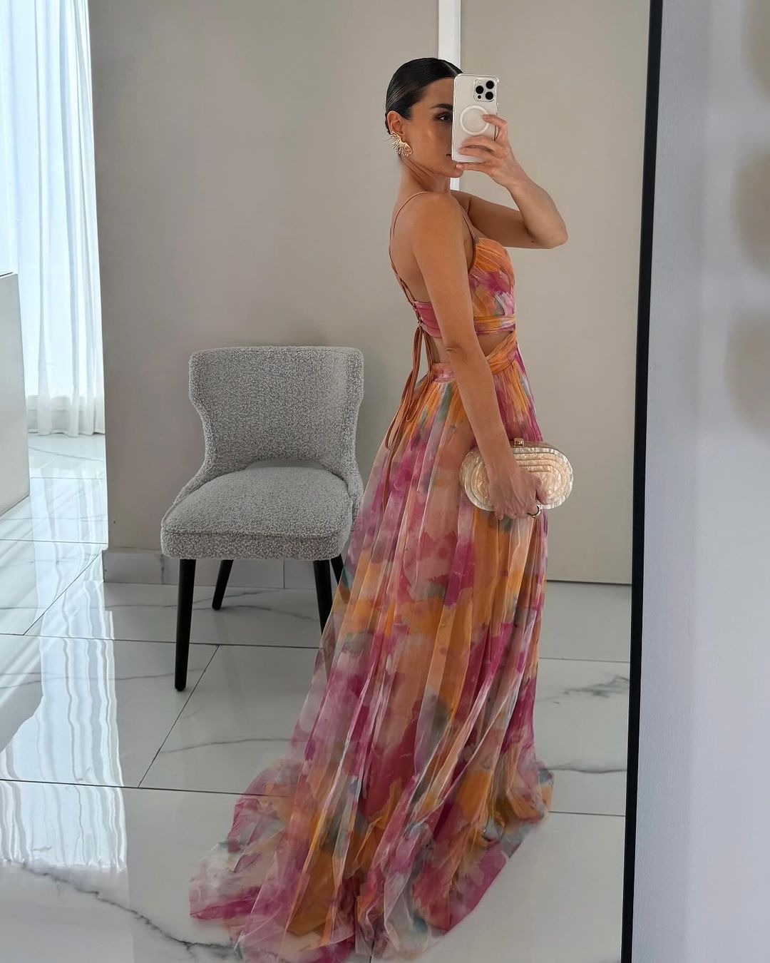 Paty Elegant Maxi Dress in an Elegant Floral Print for Women