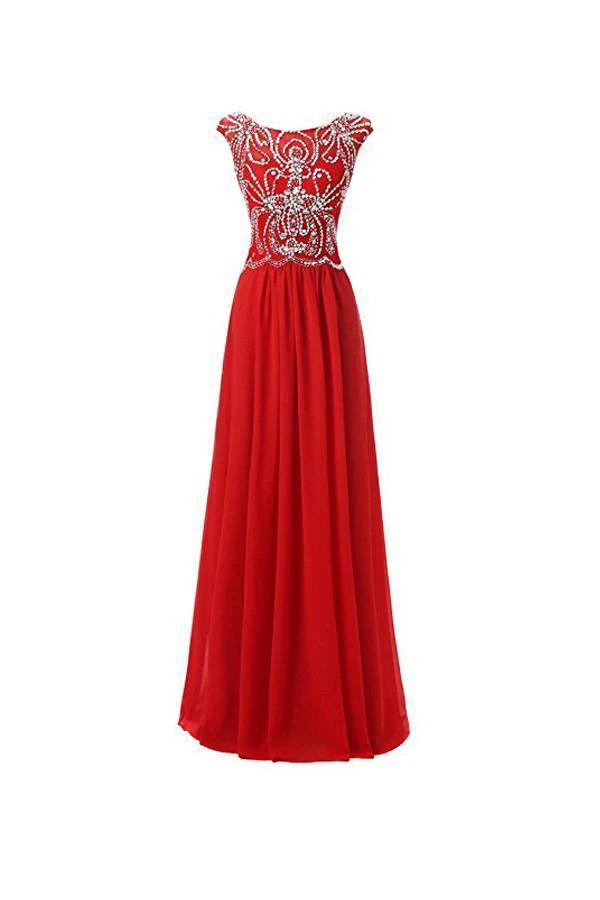 Floor Length Bridesmaid Dress Cap Sleeves Chiffon Prom Evening Gown (ZD13190)