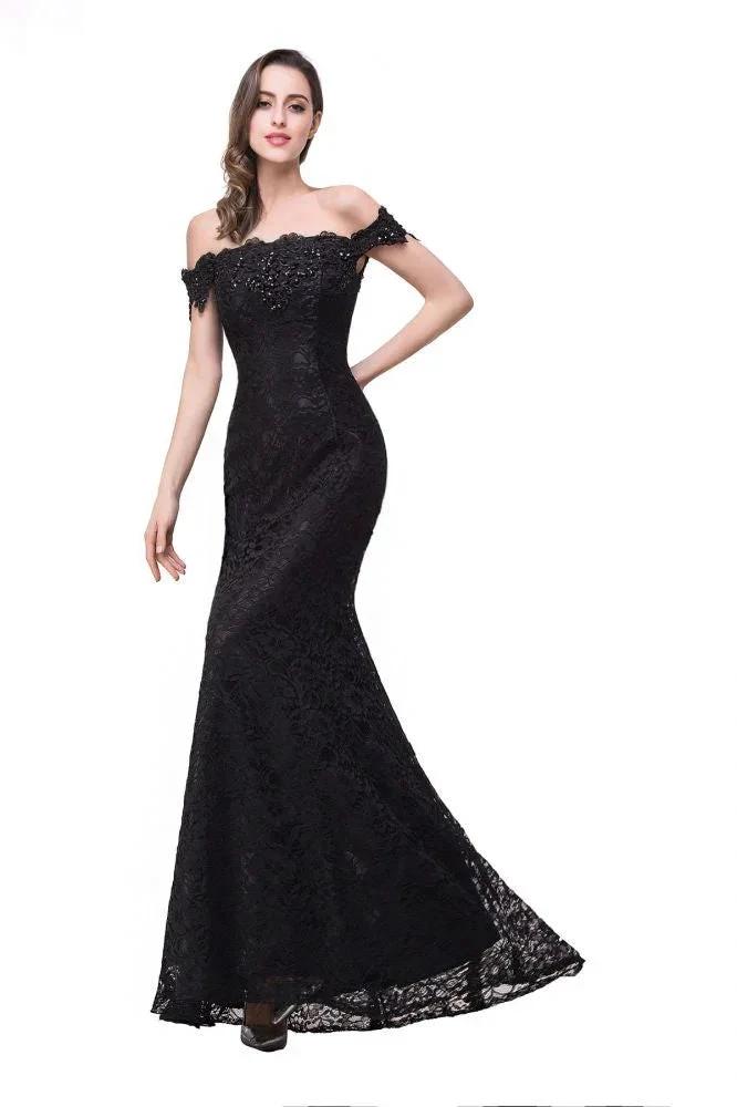 Floor-Length Mermaid Lace Off Shoulder Bridesmaid Dresses (ZD13088)