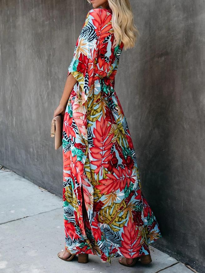 Flower Beach Blouse Sun Protection Robe style Dress