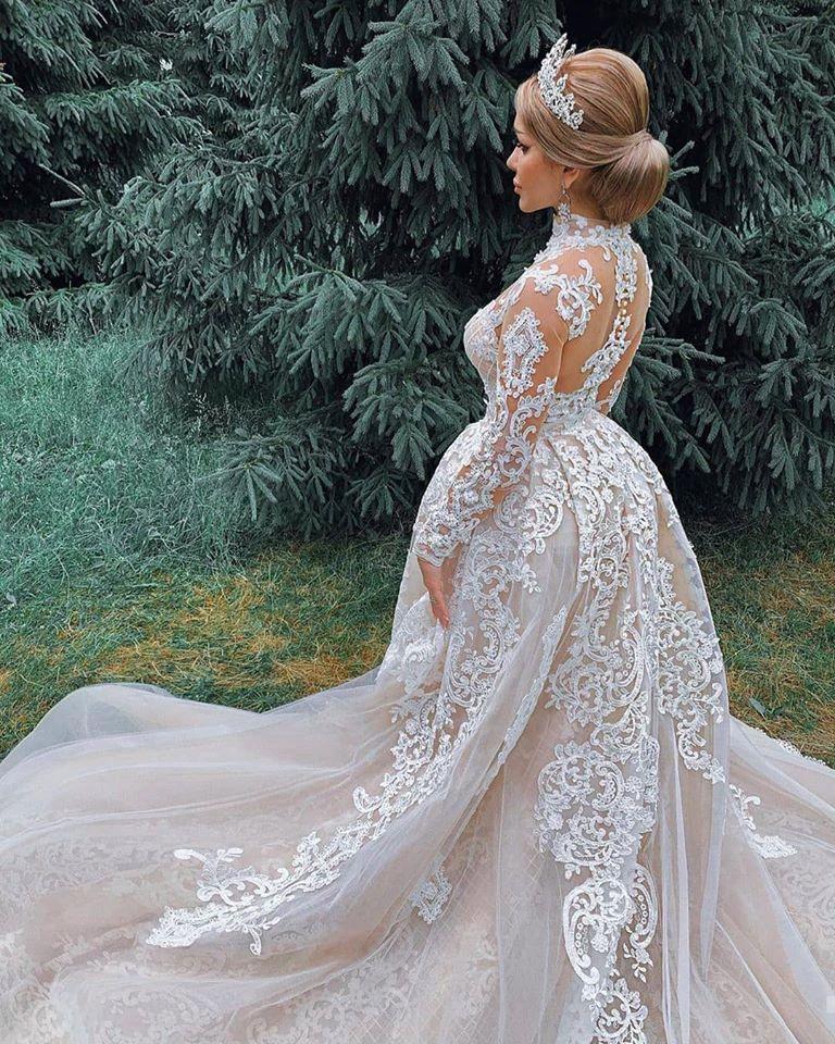 Gorgeous Sweetheart Lace Tulle Mermaid Spring Summer Wedding Dress (ZD16598)