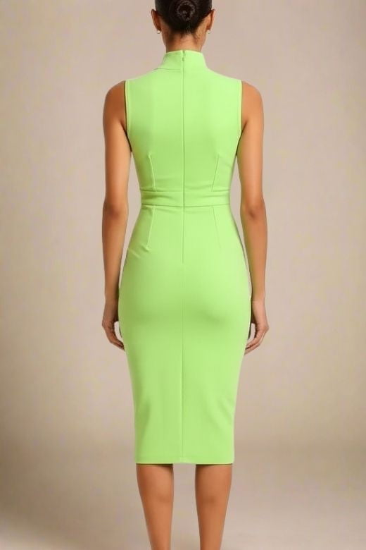 Grace Bandage Midi Dress - Neon Green