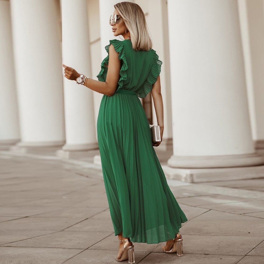 Ursula Chic Green Bohemian Party Dress Premium Wardrobe Essential