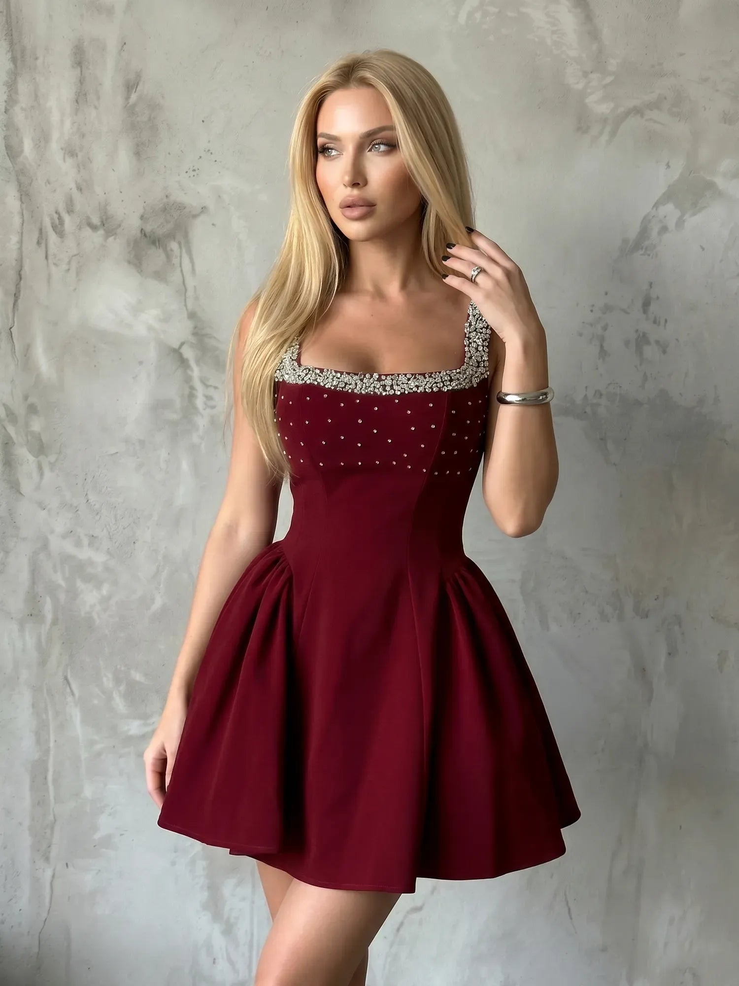 Glitter Mesh Mini Dress with Tiered Ruffles Homecoming Dresses