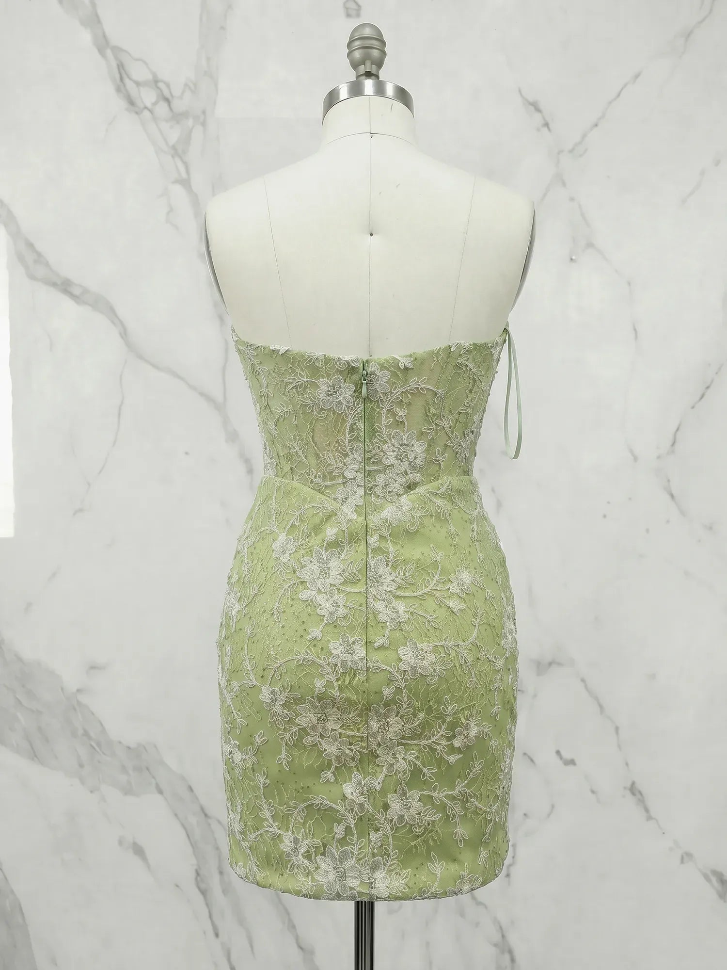 Sweetheart Floral Lace Appliqué Corset Short Homecoming Dresses