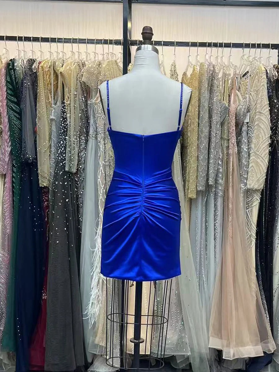 Beaded V Neck Corset Bodice Homecoming Dress