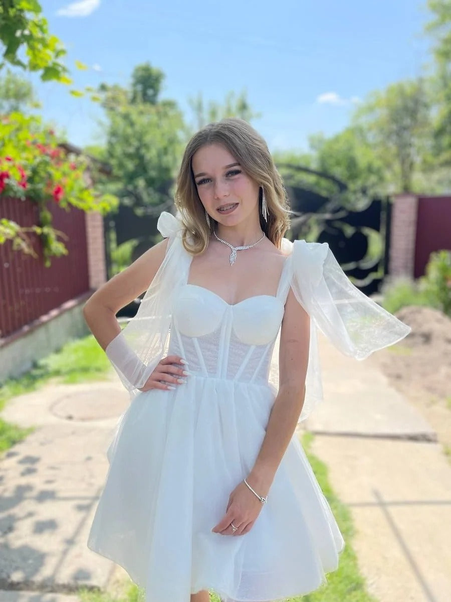 A Line Sweetheart Short Homecoming Dress