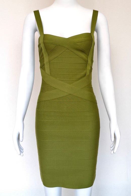 Heidi Bandage Mini Dress - Army Green