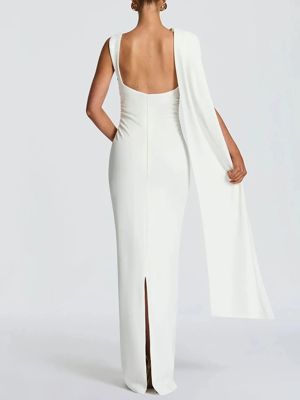 Helena One Shoulder Cape Maxi Dress