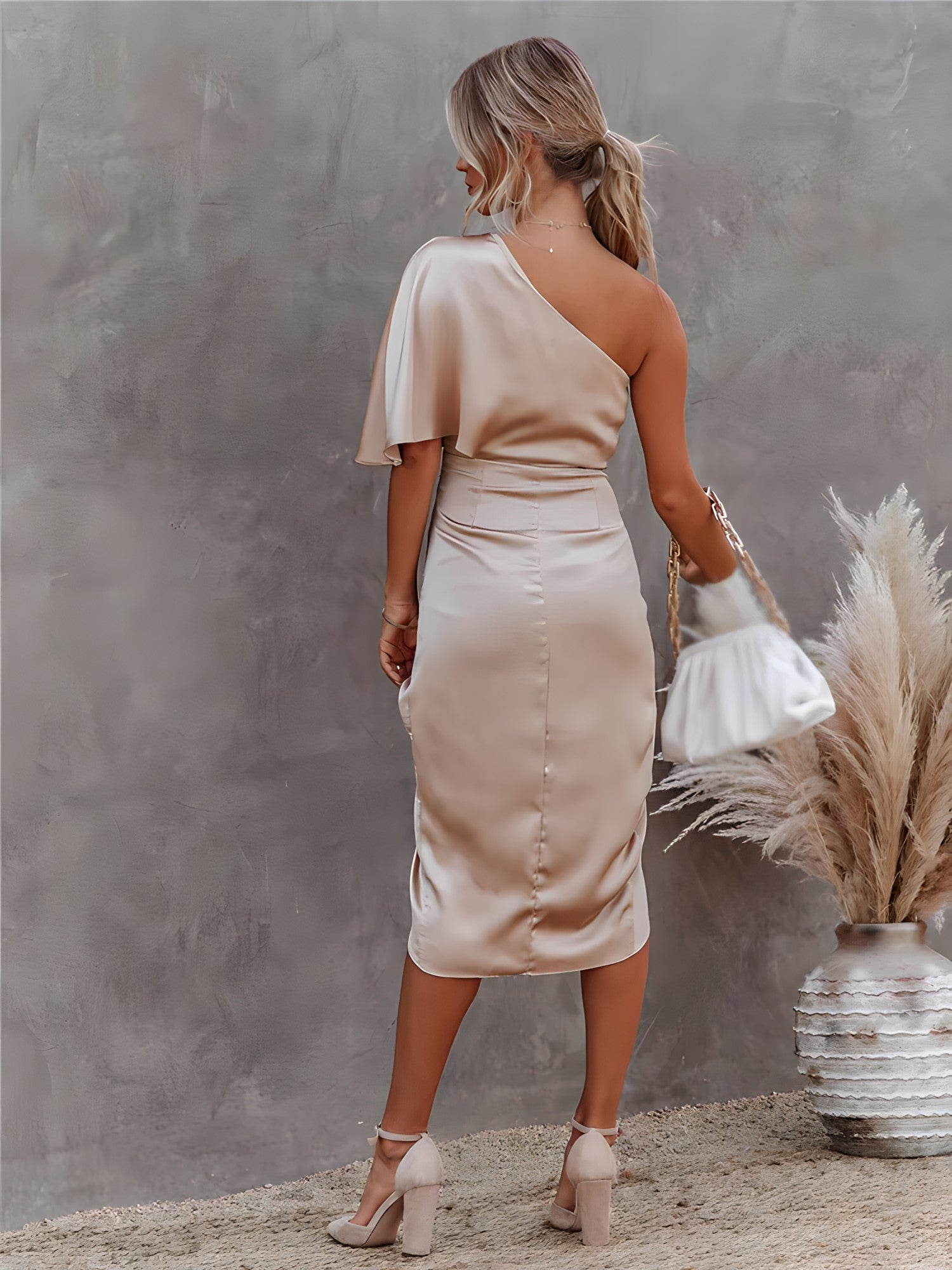 Camila Aesthetic Cocktail Dress with One Shoulder Statement Occasion Edit