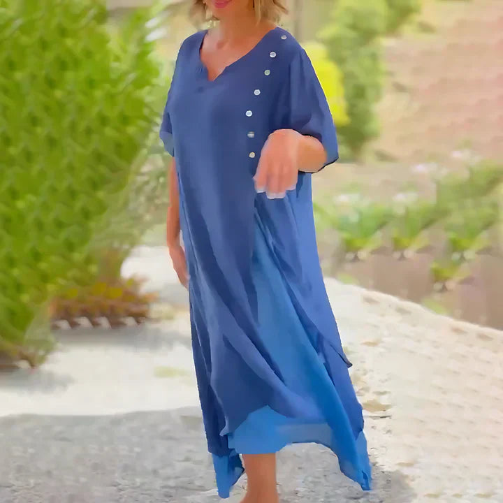 Thalía Minimalist Cotton and Linen Dress Premium Wardrobe Essential