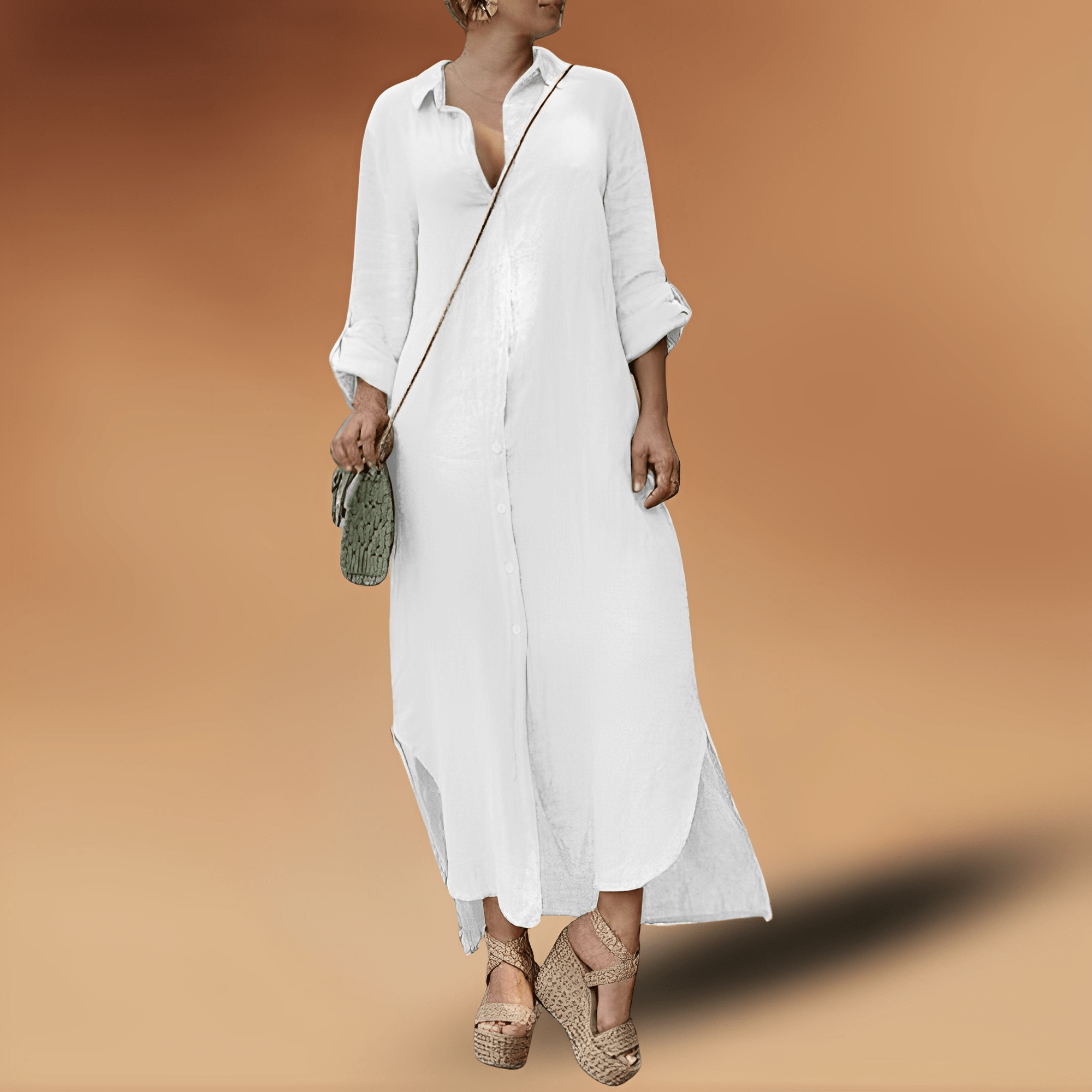 Diana Premium Long Linen Dress Boutique Collection
