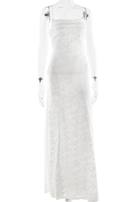 Ivy Bodycon Maxi Dress - White Pearl