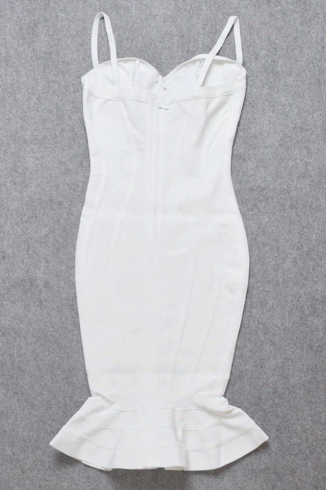 Joy Bandage Midi Dress - White Pearl