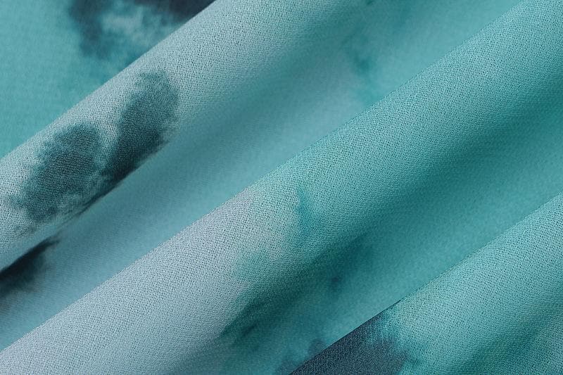 Slit chiffon tie dye contrast backless cowl neck cami maxi dress