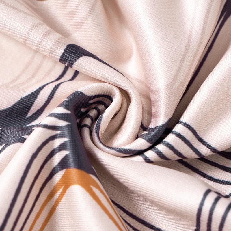 Long sleeve crewneck striped contrast mini dress