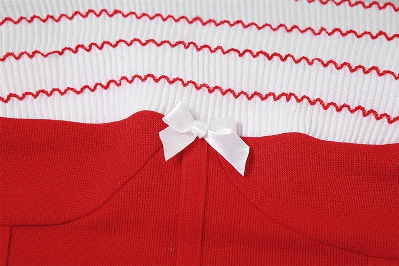 Contrast patchwork gloves fluffy ruffle backless tube mini dress