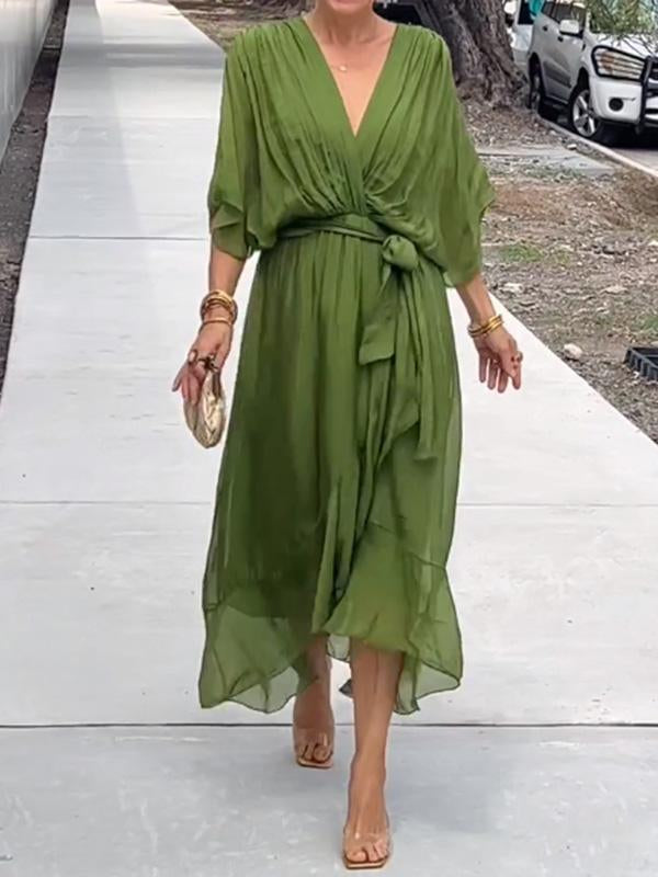 Gabriela Timeless Dress with V Neckline Designer Edit