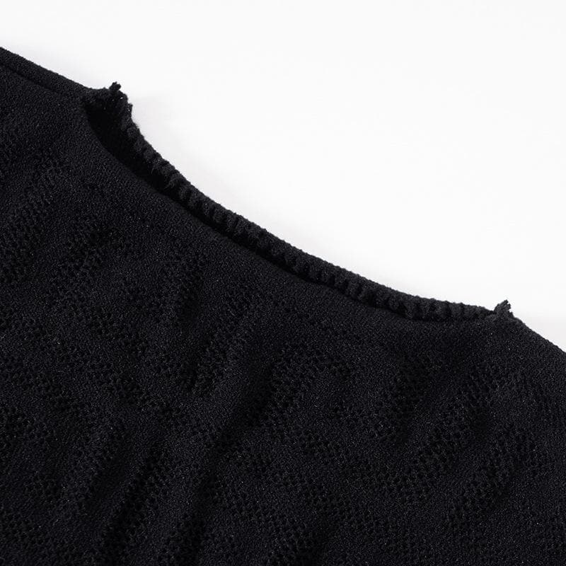 Fishnet see through long sleeve hollow out mini dress