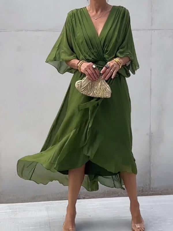 Gabriela Timeless Dress with V Neckline Designer Edit