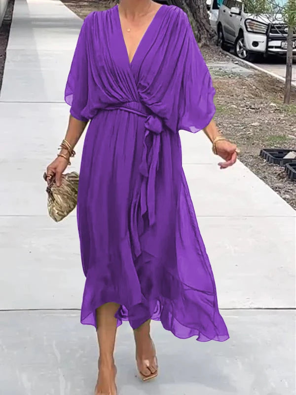 Gabriela Timeless Dress with V Neckline Designer Edit