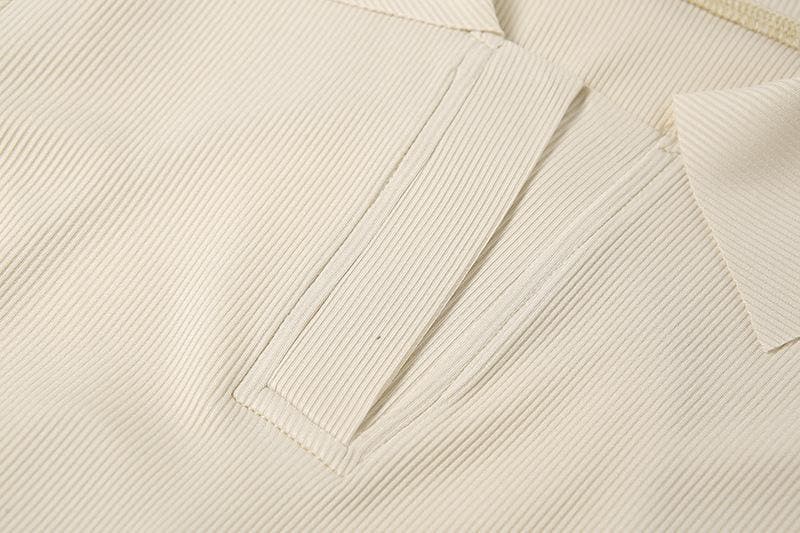 Solid Short sleeve V Neck open back Dress