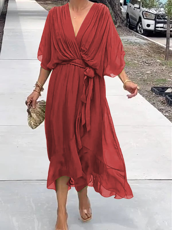 Gabriela Timeless Dress with V Neckline Designer Edit