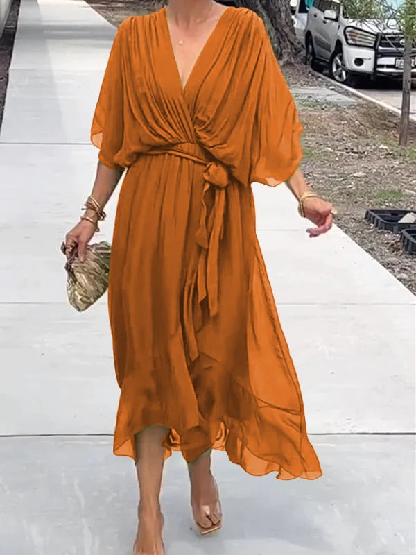 Gabriela Timeless Dress with V Neckline Designer Edit