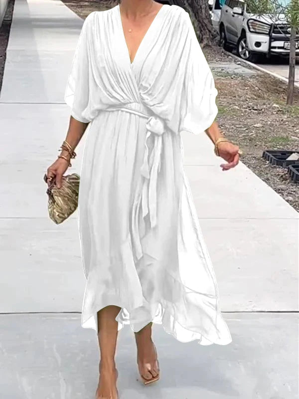 Gabriela Timeless Dress with V Neckline Designer Edit