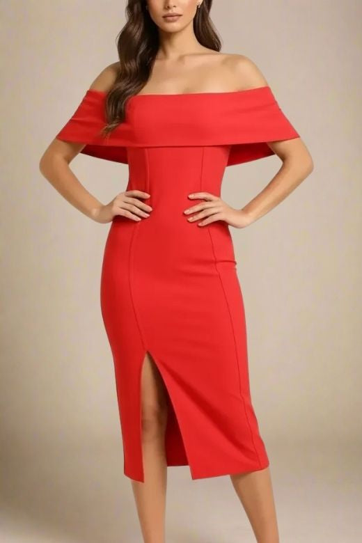 Kristina Bodycon Dress Dress - Lipstick Red