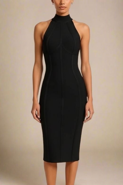 Lea Bandage Midi Dress - Classic Black