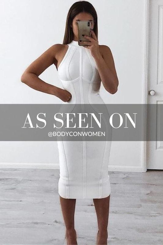 Lea Bandage Midi Dress - White Pearl