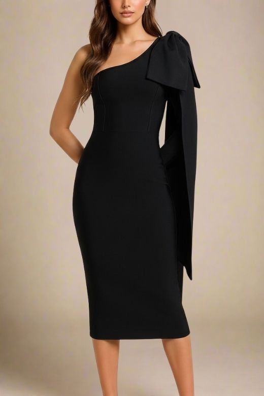 Lela Long Sleeve Bandage Midi Dress - Classic Black