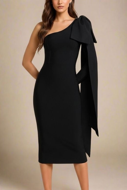 Lela Long Sleeve Bandage Midi Dress - Classic Black