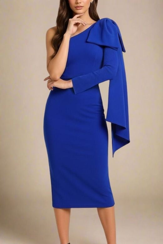 Lela Long Sleeve Bandage Midi Dress - Royal Blue