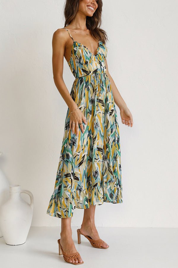 Eva Elegant Colored Dress with V-neck for Women Comfortable Daily Wear